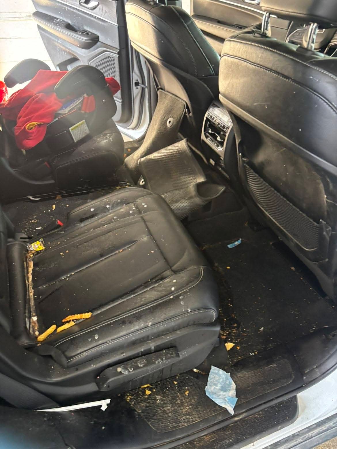 Rear seat and floor before detailing